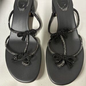 Rene Caovilla Caterina Black Mule.